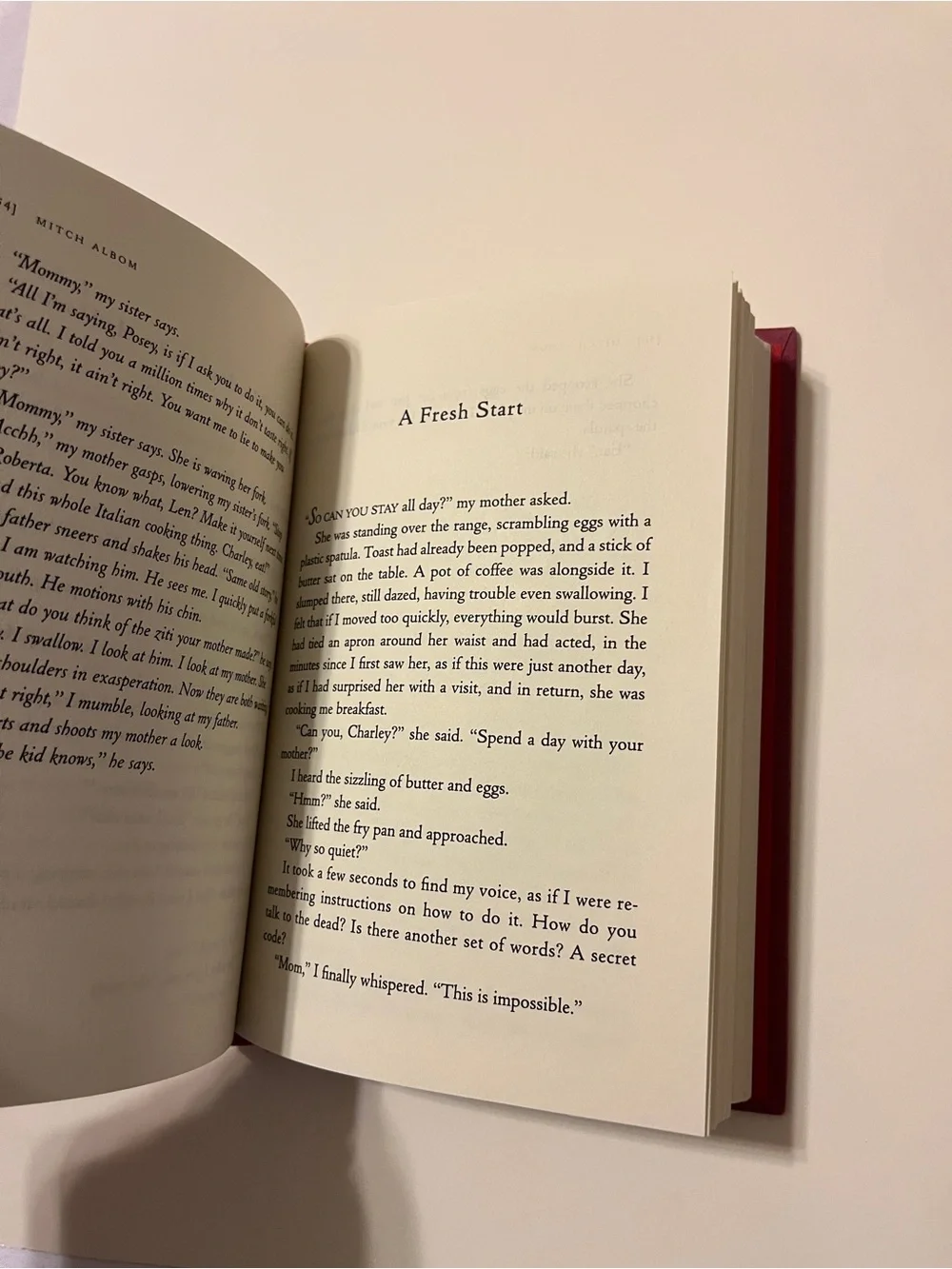 Mitch Albom For One More Day First Edition Hardcover Book Red Maroon 7.5